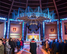 photo of graduation ceremony inside the cathedral